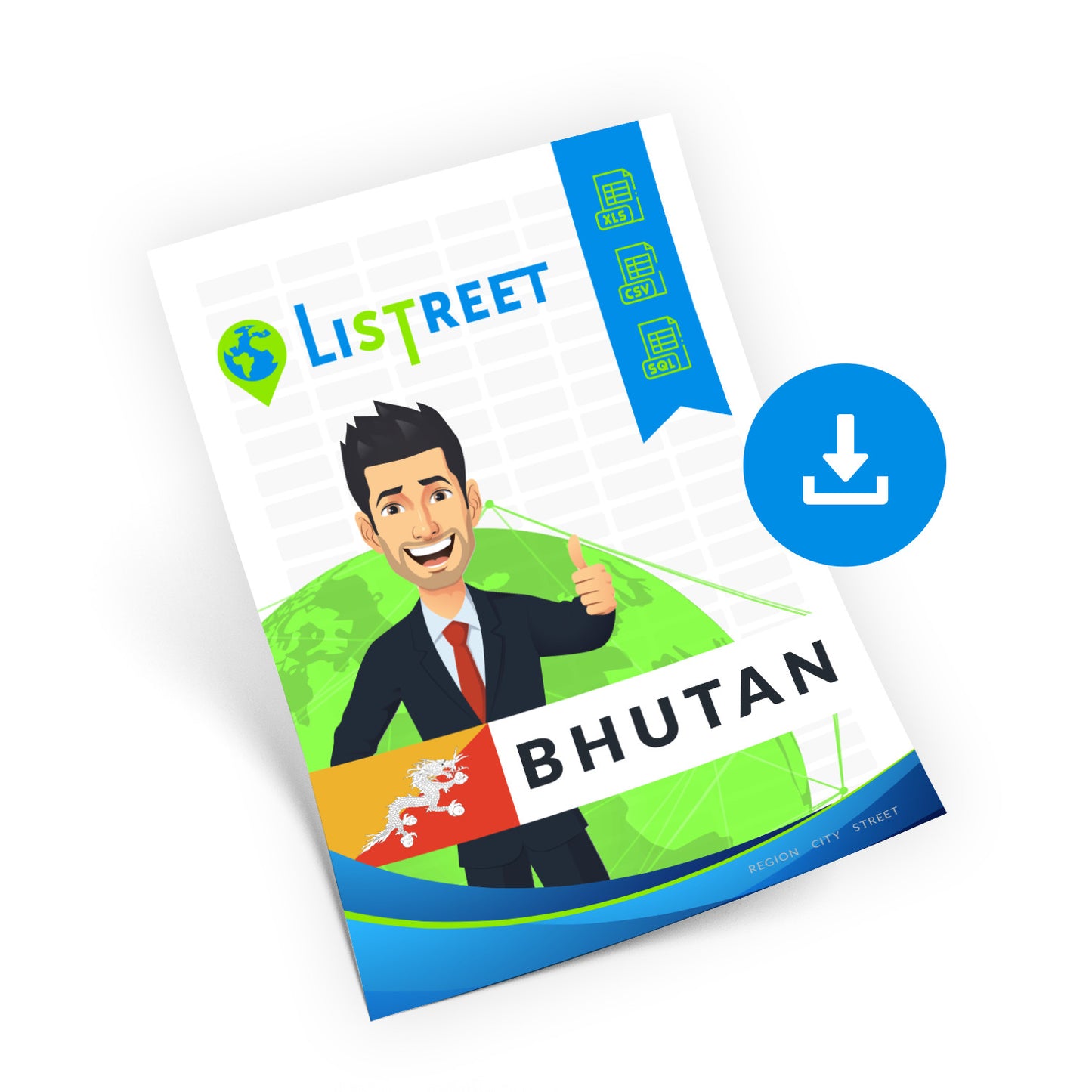 Bhutan, Complete premium data set of streets