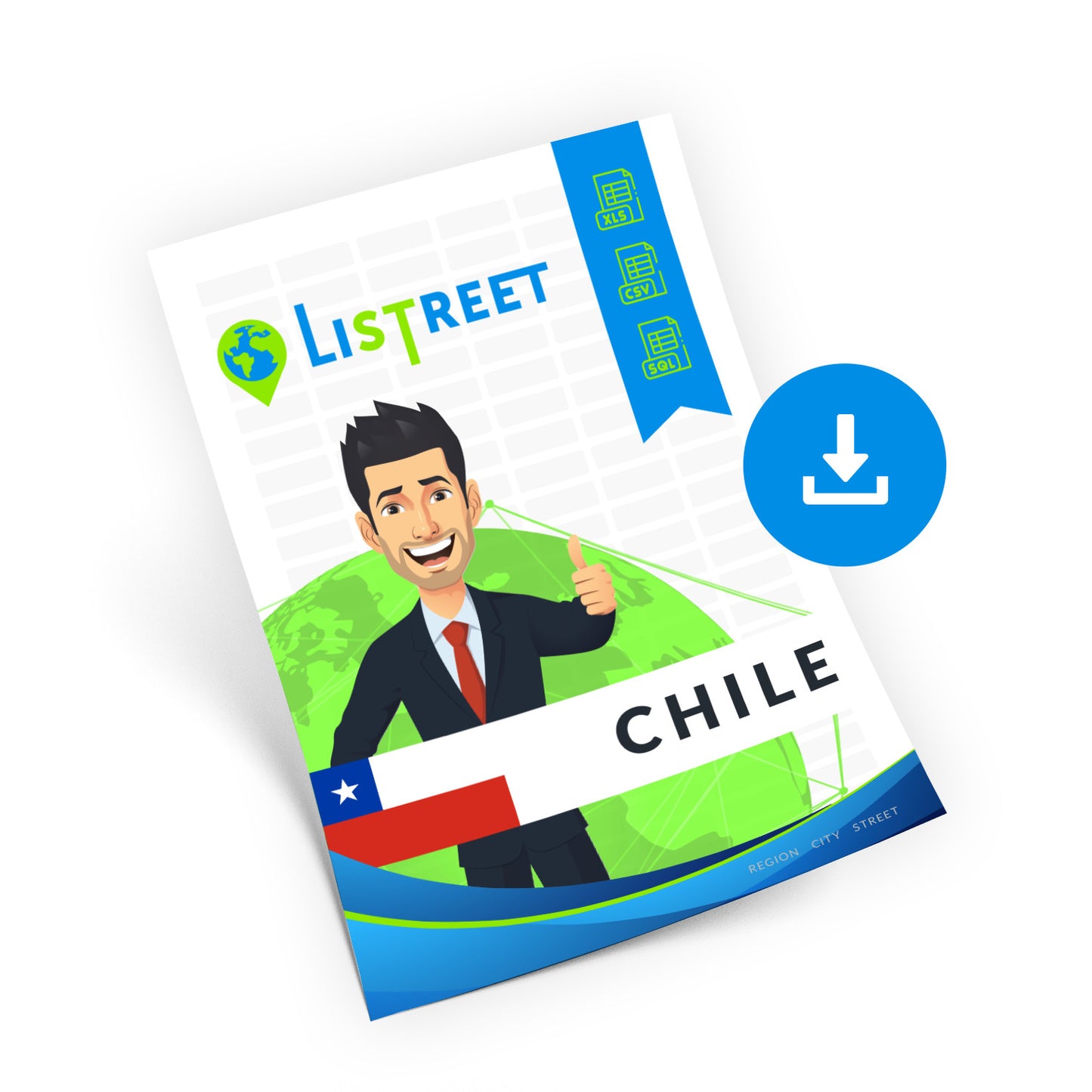 Chile, Complete premium data set of streets